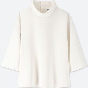 NWOT Uniqlo Drape Mock Neck Sleeve Blouse